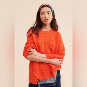 Little Lies Emily Cable Knit Crew Neck Sweater, Size M/L